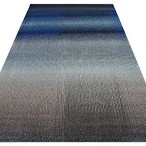 Unique Loom Estrella Collection Distressed, Gradient, Dark Colors, Abstract, Modern Area Rug, 5 ft x 8 ft, Blue/Beige