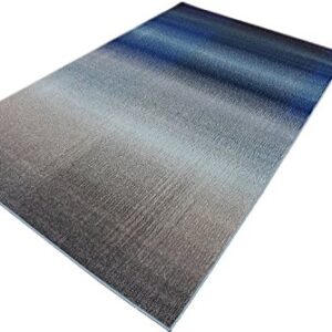 Unique Loom Estrella Collection Distressed, Gradient, Dark Colors, Abstract, Modern Area Rug, 5 ft x 8 ft, Blue/Beige
