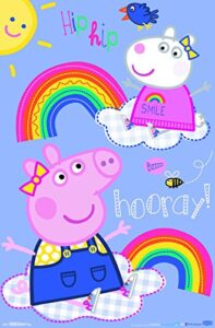 trends international peppa pig – hooray wall poster, 22.375″ x 34″, unframed version