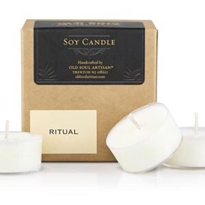 frankincense & myrrh scented soy tea light candles – 16 count – ritual