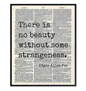 edgar allan poe quote 8×10 dictionary art wall decor picture – upcycled vintage retro decoration for home, office, apartment, living room, bedroom, bathroom – gift for poetry fans