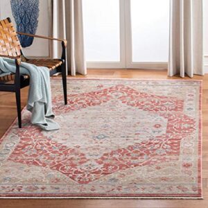 safavieh kenitra collection 4′ x 6′ red / beige kra661r vintage oriental distressed area rug