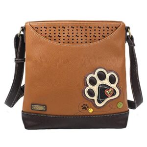 Chala Handbags Paw Print Sweet Messenger Bag Purse, Dog Mom Dog Lover