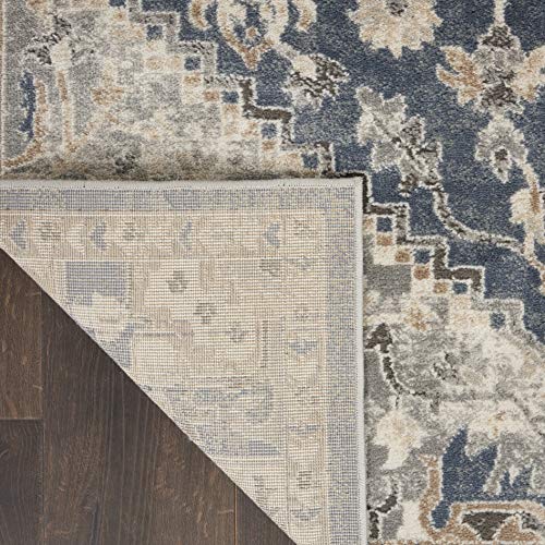 Nourison Concerto Persian Ivory Blue 7'10" x 9'10" Area -Rug, Easy -Cleaning, Non Shedding, Bed Room, Living Room, Dining Room, Kitchen (8x10)