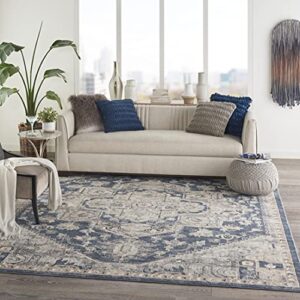 Nourison Concerto Persian Ivory Blue 7'10" x 9'10" Area -Rug, Easy -Cleaning, Non Shedding, Bed Room, Living Room, Dining Room, Kitchen (8x10)