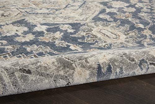 Nourison Concerto Persian Ivory Blue 7'10" x 9'10" Area -Rug, Easy -Cleaning, Non Shedding, Bed Room, Living Room, Dining Room, Kitchen (8x10)