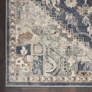 Nourison Concerto Persian Ivory Blue 7'10" x 9'10" Area -Rug, Easy -Cleaning, Non Shedding, Bed Room, Living Room, Dining Room, Kitchen (8x10)