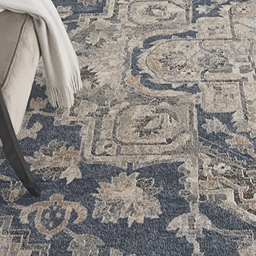 Nourison Concerto Persian Ivory Blue 7'10" x 9'10" Area -Rug, Easy -Cleaning, Non Shedding, Bed Room, Living Room, Dining Room, Kitchen (8x10)