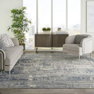 nourison concerto abstract grey/beige 6’7″ x 9’6″ area -rug, easy -cleaning, non shedding, bed room, living room, dining room, kitchen (6×9)