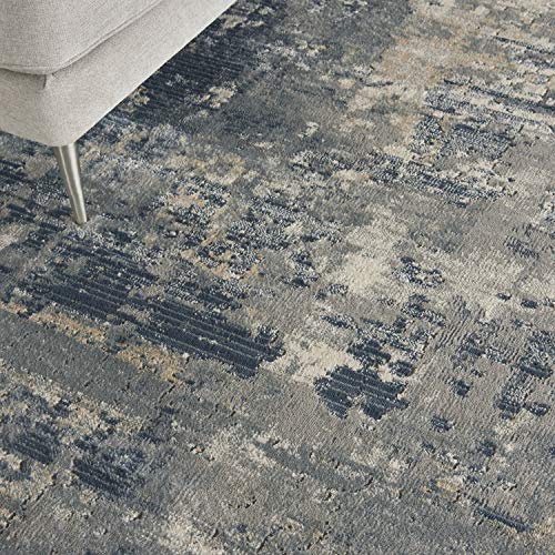 Nourison Concerto Abstract Grey/Beige 6'7" x 9'6" Area -Rug, Easy -Cleaning, Non Shedding, Bed Room, Living Room, Dining Room, Kitchen (6x9)