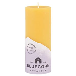 bluecorn botanica beeswax pillar candle scented with lavender essential oil – 2″ x 4.5″