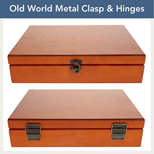 WE Games Old World Wooden Treasure Box with Brass Latch (Light Cherry Finish)