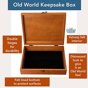 WE Games Old World Wooden Treasure Box with Brass Latch (Light Cherry Finish)