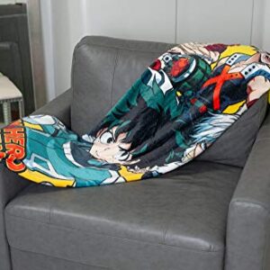 JUST FUNKY My Hero Academia Superheroes Lightweight Fleece Throw Blanket | 45 x 60 Inches