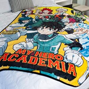 JUST FUNKY My Hero Academia Superheroes Lightweight Fleece Throw Blanket | 45 x 60 Inches