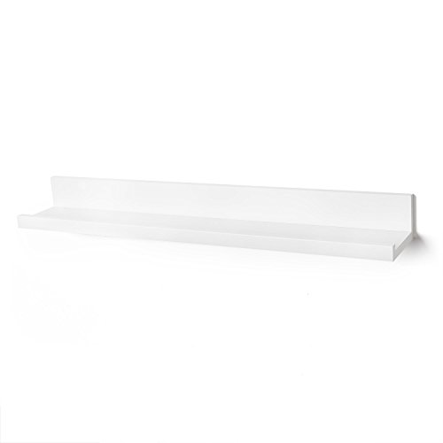 Americanflat 24 Inch White Floating Shelf with Lip - Long Wall Mounted Storage Ledge for Bedroom, Living Room, Bathroom, Kitchen, Office and More