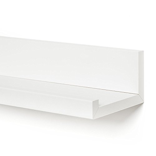 Americanflat 24 Inch White Floating Shelf with Lip - Long Wall Mounted Storage Ledge for Bedroom, Living Room, Bathroom, Kitchen, Office and More