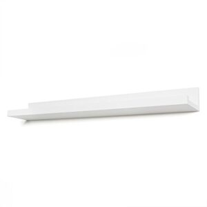 Americanflat 24 Inch White Floating Shelf with Lip - Long Wall Mounted Storage Ledge for Bedroom, Living Room, Bathroom, Kitchen, Office and More