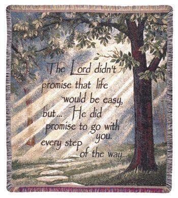 "Every Step of the Way" Inspirational Tapestry Throw Blanket 50" x 60"