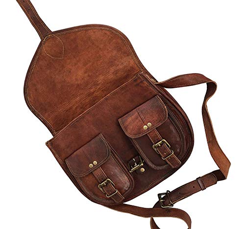 VC 14 Inch Leather crossbody bags Purse Women Shoulder Bag Satchel Ladies Tote Travel Purse full grain Leather