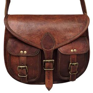 VC 14 Inch Leather crossbody bags Purse Women Shoulder Bag Satchel Ladies Tote Travel Purse full grain Leather