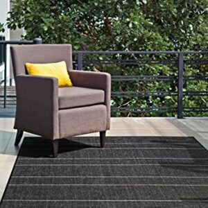 nuLOOM Pinstriped Taliah Indoor/Outdoor Area Rug, 7' 6" x 10' 9", Black