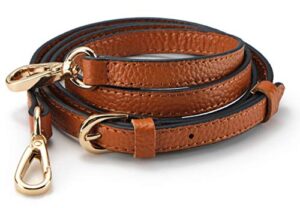 septcity grain leather adjustable shoulder straps -1.2 cm width (brown)