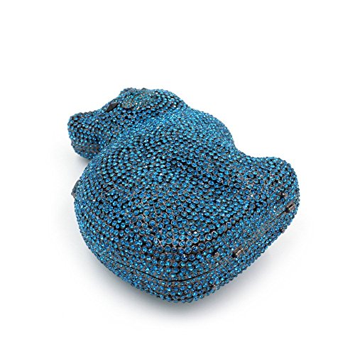 Chirrupy Chief® Cute Cat Clutch Purse For Women Luxury Rhinestone Crystal Evening Clutch Bags (Blue)