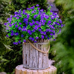 axylex artificial flowers outdoor fake plants – 12 bundles outside face plastic greenery uv resistant no fade faux daffodils spring shrubs home decoration garden porch patio bushes farmhouse (purple)