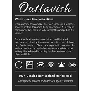 Outlavish Sheepskin Rug Genuine Fur, Luxury New Zealand Pelts, Naturally Silky Soft Lambskin, Thick & Fluffy, Long Runner for Bedroom & Living Area (2' x 6' Pearl White)