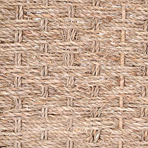 Villacera 12-Inch Square Hand Weaved Wicker Storage Bin, Foldable Baskets made of Water Hyacinth | Set of 2