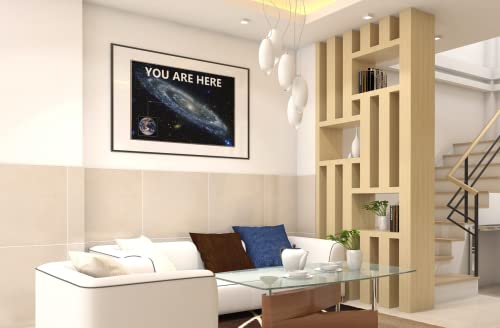 You are Here Galaxy Cool Solar System Human Earth Location Classroom Decorations NASA Milky Way Posters Science Room Kids Toddlers Teens Educational Astronomy Cool Wall Decor Art Print Poster 36x24