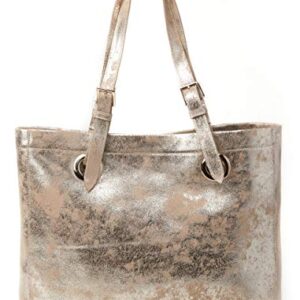 CoFi Shoulder Bags - Genuine Handmade Full Grain Leather Erin Tote (Purse), Unique Platinum Pattern