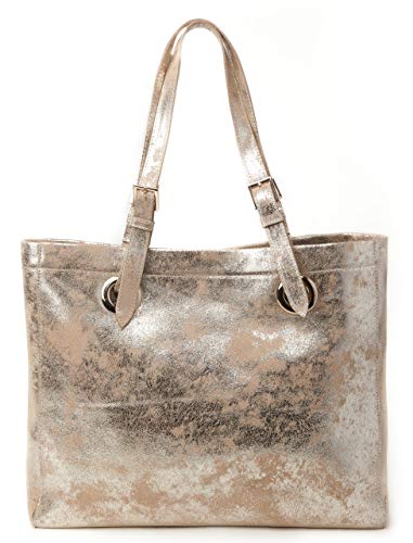 CoFi Shoulder Bags - Genuine Handmade Full Grain Leather Erin Tote (Purse), Unique Platinum Pattern