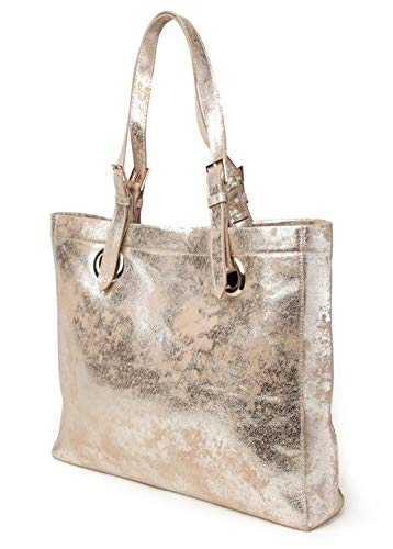 CoFi Shoulder Bags - Genuine Handmade Full Grain Leather Erin Tote (Purse), Unique Platinum Pattern