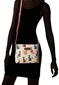 Signare Tapestry Crossbody Purse Small Shoulder Bag for Women with Cheeky Cat Design (XB02-CHEKY)