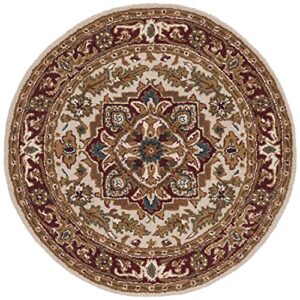 safavieh classic collection 8′ round light gold / red cl763a handmade traditional oriental premium wool area rug