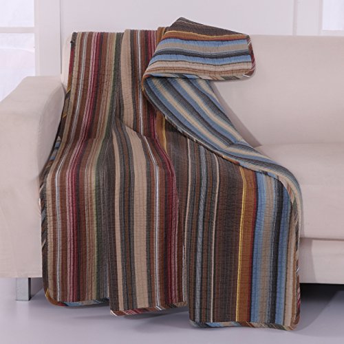 Greenland Home Durango 100% Cotton Reversible Throw Blanket, 50 x 60 inches, Earth