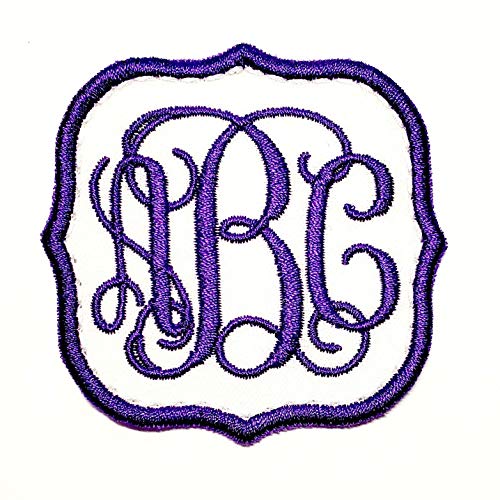 Monogram Vine Font Patch Iron-on or Sew-on Applique Embroidered Patch #3 for Uniforms, Backpacks, Christmas Stockings, Luggage