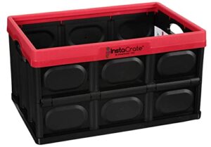 instacrate collapsible 12-gallon garage play room storage bin for easy storage red with black 3 pack