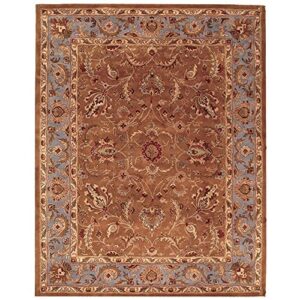 safavieh heritage collection 7’6″ x 9’6″ brown / blue hg812a handmade traditional oriental premium wool area rug