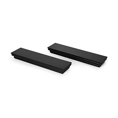 Melannco Floating Wall Mounted Moulding Shelf, Set of 2, Black - 5238437