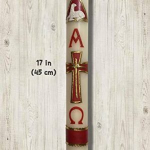 Large 18in (45cm) Easter Paschal Candle Cirio Lent Pascual Semana Santa Holy Week