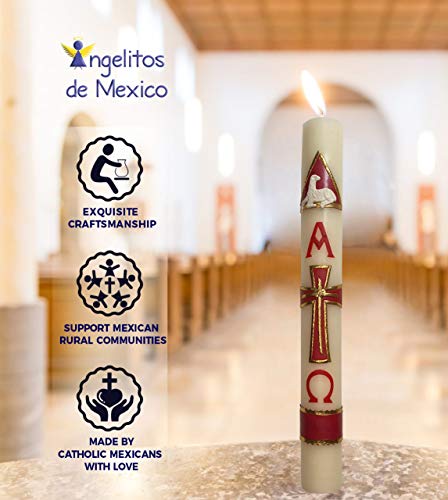 Large 18in (45cm) Easter Paschal Candle Cirio Lent Pascual Semana Santa Holy Week