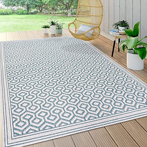 JONATHAN Y SMB111A-3 Marvao Diamond Trellis Indoor Outdoor Area-Rug Bohemian Coastal Easy-Cleaning Bedroom Kitchen Backyard Patio Non Shedding, 3 X 5, Teal/Gray