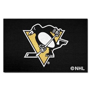 fanmats 10272 pittsburgh penguins starter mat accent rug – 19in. x 30in. | sports fan home decor rug and tailgating mat