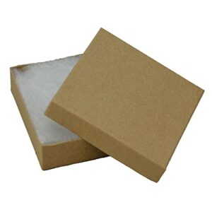 JPB Recycled Kraft Cotton Filled Jewelry Box #33 (Case of 100) 3.5 inches x 3.5 inches