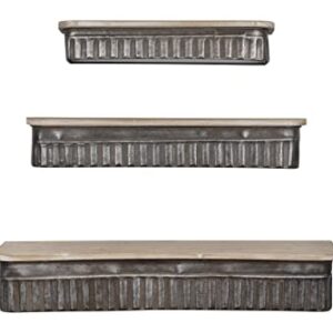 Creative Co-Op Metal & Wood Wall Shelves (Set of 3 Sizes)