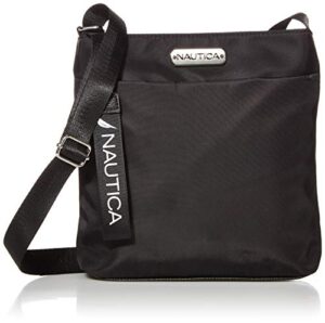 nautica womens diver nylon small crossbody bag purse with adjustable shoulder strap cross body, black, one size us