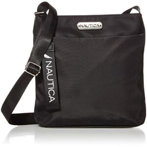 Nautica womens Diver Nylon Small Crossbody Bag Purse With Adjustable Shoulder Strap Cross Body, Black, One Size US